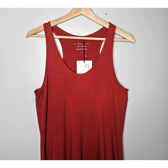 A Domani Flowy Racer Long Sleep Dress Nightgown 2 Med Mineral Cooling Modal - Picture 3 of 11